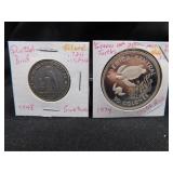 2- Silver Coins, Guatemala, Costa Rica