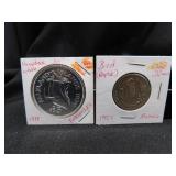2- Silver Coins, Mexico, Falkland Islands