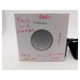 1943 German Nazi WWII Coin, 50 Reichspfennig