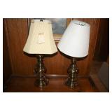 Brass Tone Lamps(2); Both power on