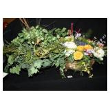 Silk Flower arrangements in oblong bowls(2)