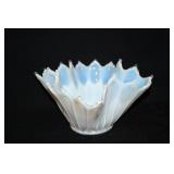 White Bowl with Fluted edges 5"tall and 10"wide