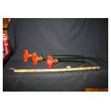 Glass Flowers (3); 27" long(1 broken to 16") 30" c