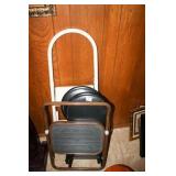 Folding metal step-stools, 2 folding seats