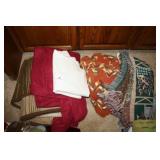 Brown Fleece, Crochet chevron orange/Green