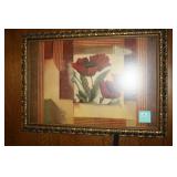 Framed Print-Floral in Gold-tone frame