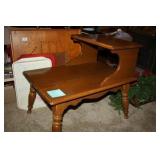 Wooden 2 tiered table 27"x19"x24" tall