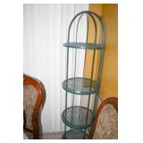 Green metal shelf; Round Shelves (4 levels)
