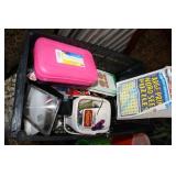 Plastic Crate w/game odds and ends;UNO, cards