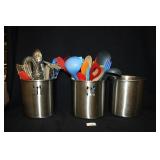 3 Stainless Tone Utensil Holders with 40+