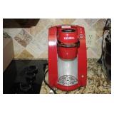 Keurig Red Coffee Maker; Powers on