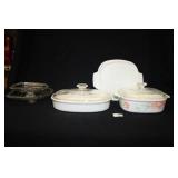 Corningware Casserole Dishers, Floral Pattern/Oval