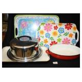 Plastic Trays;Metal Cake taker; Floral Tray(japan)