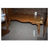 Wooden Coffee Table with scalloped trim;light fini