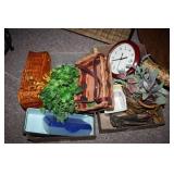 Wicker baskets and office storage containers