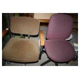 Rolling Office Chairs; 1 with arm rests