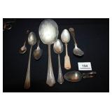 Silverware odds and ends; some silver plate