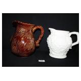 Ceramic Pitchers(2) Brown "Celebrate Home"