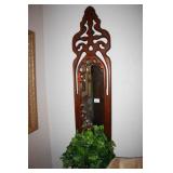 Wooden Framed Mirror with planter; Carved style