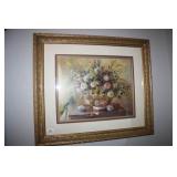 Framed Print; Gold Frame floral picture