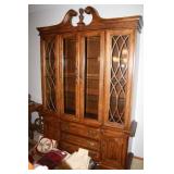Wood China Cabinet with glass doors/shelves