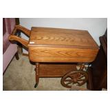 Wooden Coffee/Tea Cart with Drop Leaf sides