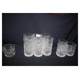 Cut Glass Drinking Glasses; Beveled angles pattern