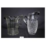 Crystal Pitchers(2) 8" and 10" tall
