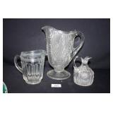 Glass Pitchers, Vinegar Pourer(3 items total)