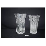Crystal Vases (2)Cut Glass Patterns;Star & Diamond