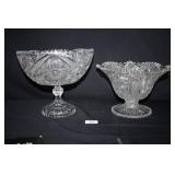 Crystal Footed bowls with Star Patterns(2)
