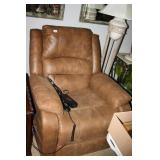 Electric Lift Chair; Brown Suede Like Fabric