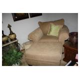 Oversized Linen Chair-Tan in Color w/throw pillow
