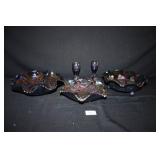 Blue Irridescent Finish Glass from Fenton