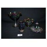 Blue Irridescent Finish Glass from Fenton