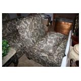 Side Chair-No arms-Upholstered-Crème. Blue. Brown