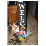 Holiday Décor items; OSU Snowman; Welcome sign