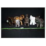 Elephant Group; Metallic Candle ele.; White Cerami