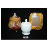 Lidded Porcelein Dish; White Imperial Dish w/lid