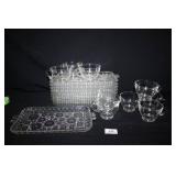 Glass Luncheon Plates(9) Glass cups (9)