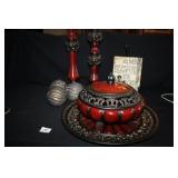 Tall Decorative Pillars-Red/Black Décor items