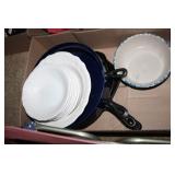 Pfaltzgraff Dish; Cast Iron Skillets