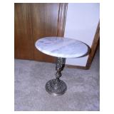 Marble Top Table w/Brass Pedestal;