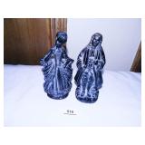 Victorian Style Figurines; Metal; No Markings;