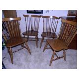 Windsor Style Maple Dining Chairs; (4);