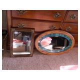 Mirrors; (2); Oval-17" x 27"; Rectagular-12 1/2"