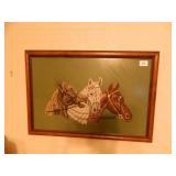 Horse Needlepoint; Frame Size-18" x 26";