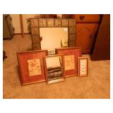 Wall Hanging Assortment; Mirror w/Elephants;