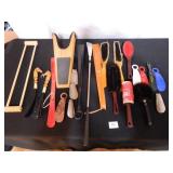 Boot Jack; Shoe Horns; Brushes; Assorted Items;