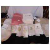 Bath Towels w/Lace; Pink Bath Towels;